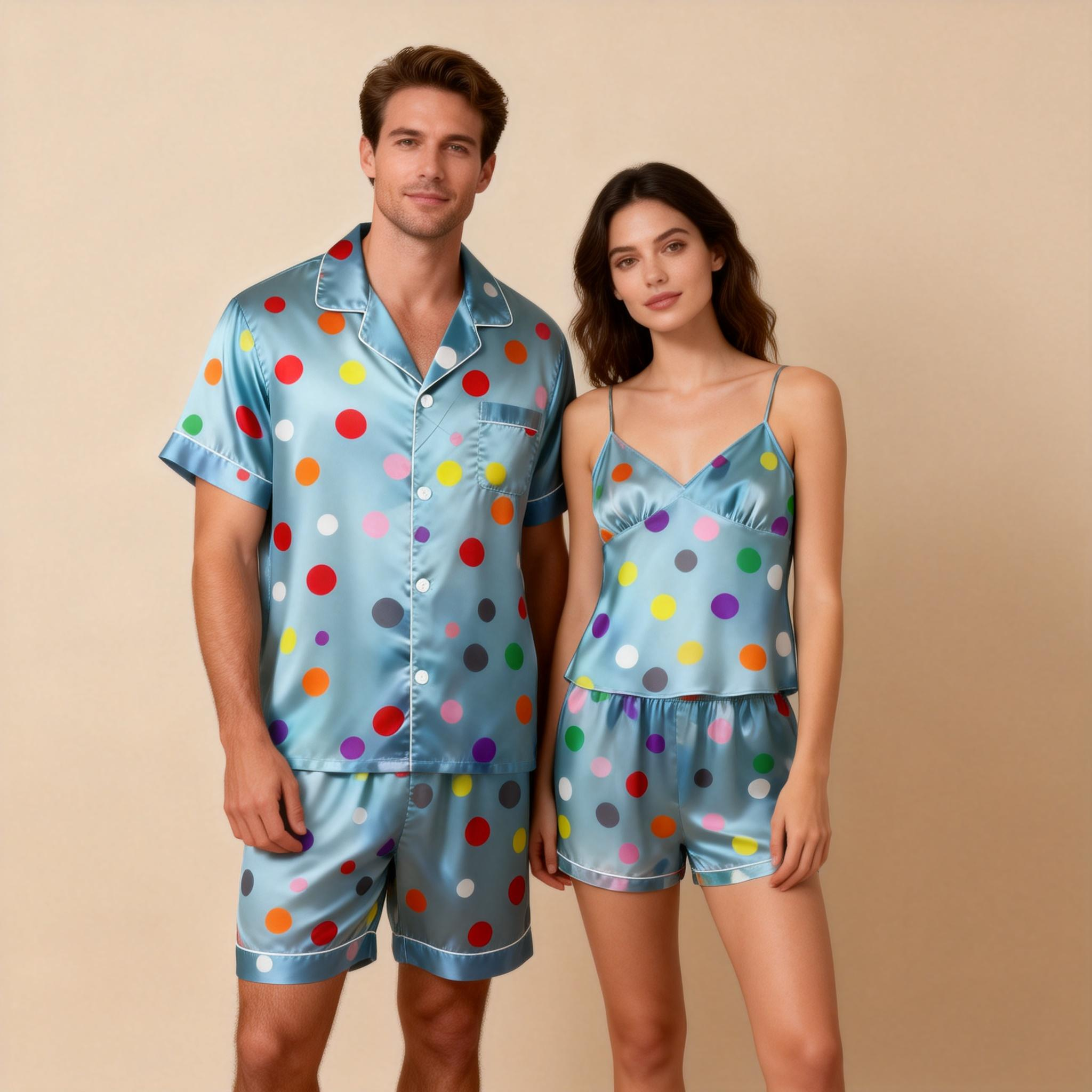Share the Comfort: Couple Satin Pajamas Set
