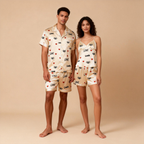 Fashionable Bedtime Attire: Satin Pajamas for Couples