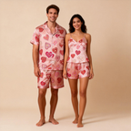 Ideal for Anniversaries: Matching Satin Couple Sleepwear