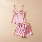 Breathable Short Satin Pajamas for Couple