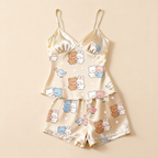 Premium Satin Fabric Couple Pajamas Short Set