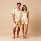 Relaxing Sleepwear: Satin Short Pajamas for Couples