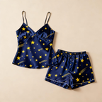 Elegant Women Sleepwear Satin Short Pajama Set