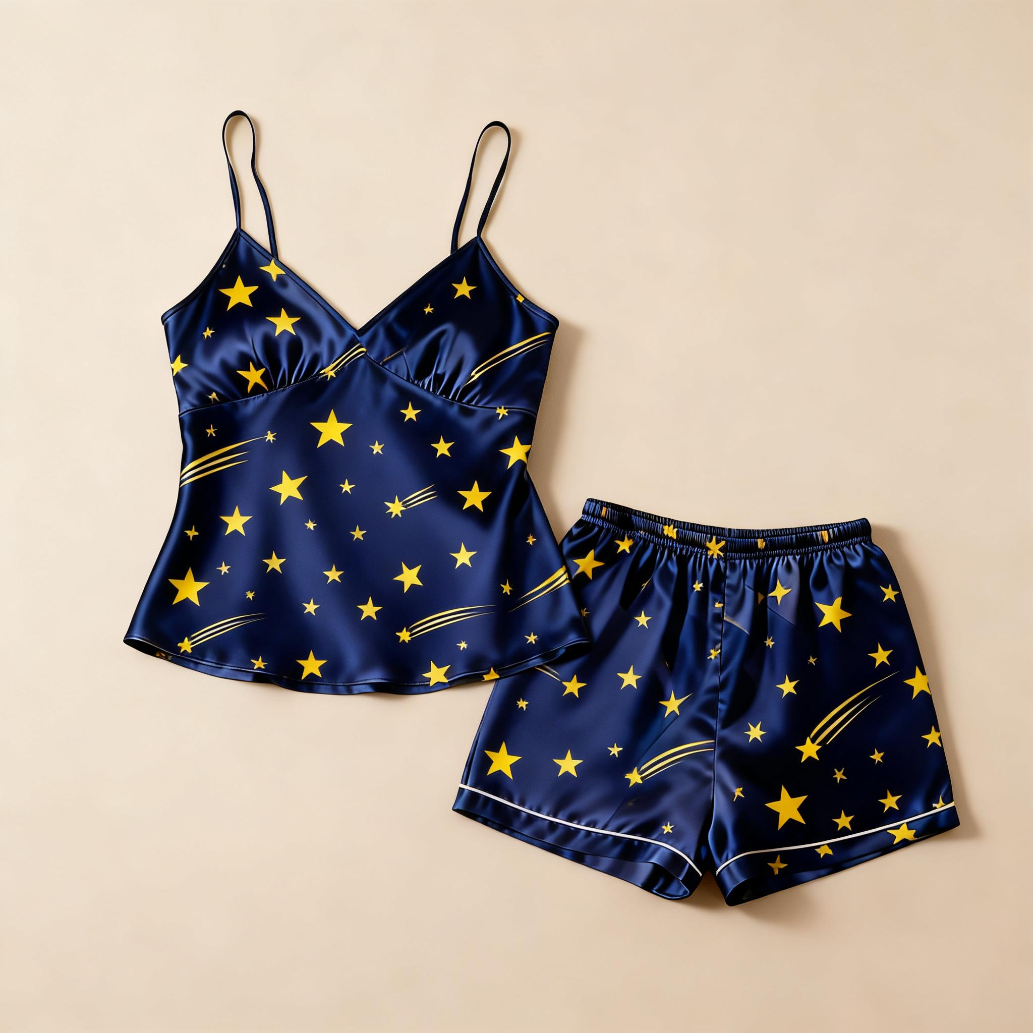 Elegant Couple Sleepwear: Satin Short Pajama Set