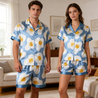 Satin Print Pajama Set ¨C Unique Couple Sleepwear