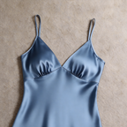 Solid Sage Green Satin 3-Piece Sleepwear Set for Women - Robe, Camisole & Shorts