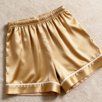 Solid Warm Espresso Satin 3-Piece Sleepwear Set for Women - Robe, Camisole & Shorts
