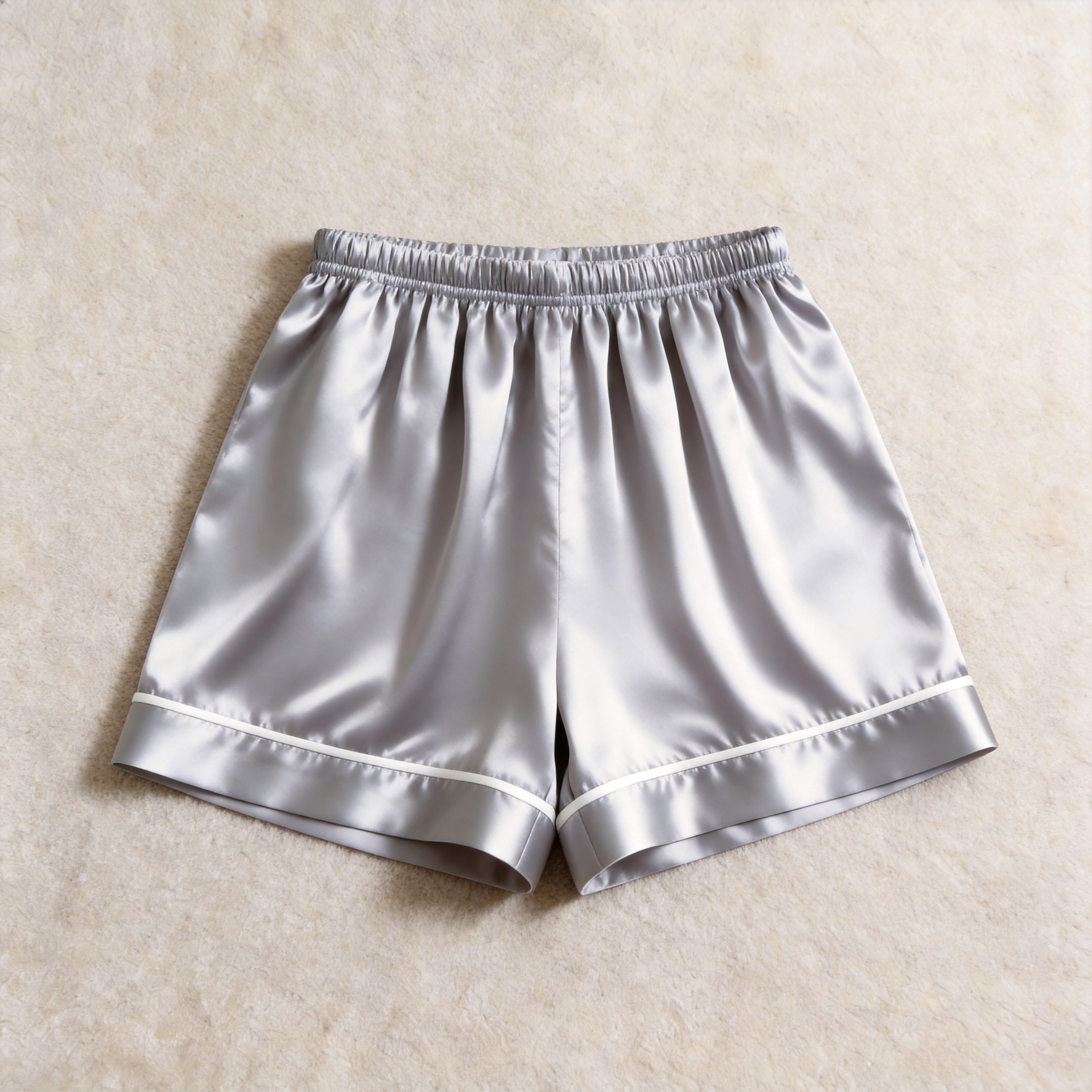 Solid Champagne Gold Satin 3-Piece Sleepwear Set for Women - Robe, Camisole & Shorts