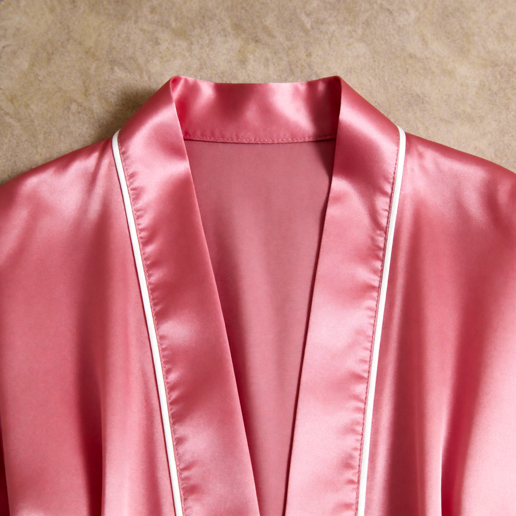 Solid Dusty Rose Silky Satin Sleepwear Set - Women's Cozy Camisole, Long Pants & Matching Robe