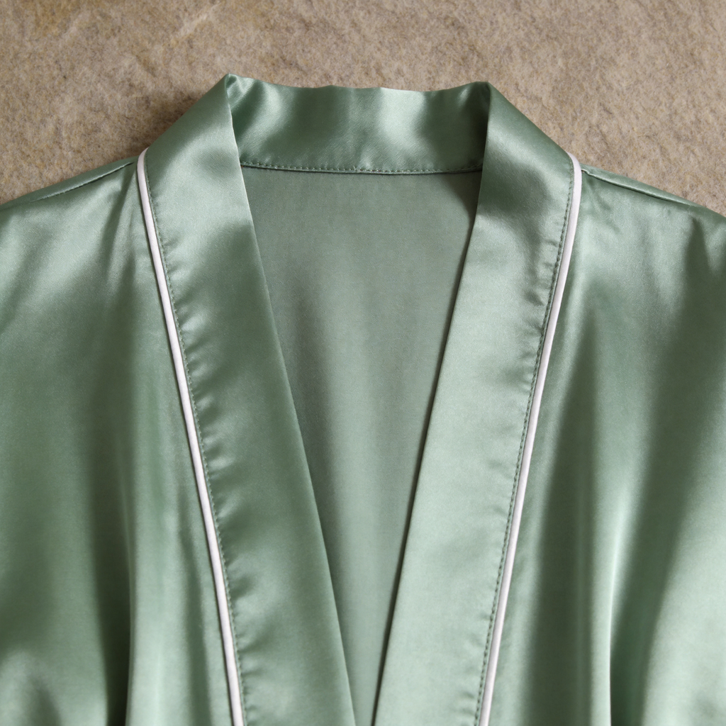 Solid Sage Green Satin 3-Piece Sleepwear Set for Women - Robe, Camisole & Shorts