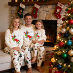 Grinch Family Christmas Pajamas | Cream Matching Holiday Sleepwear Set