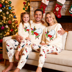 Grinch Family Christmas Pajamas | Cream Matching Holiday Sleepwear Set