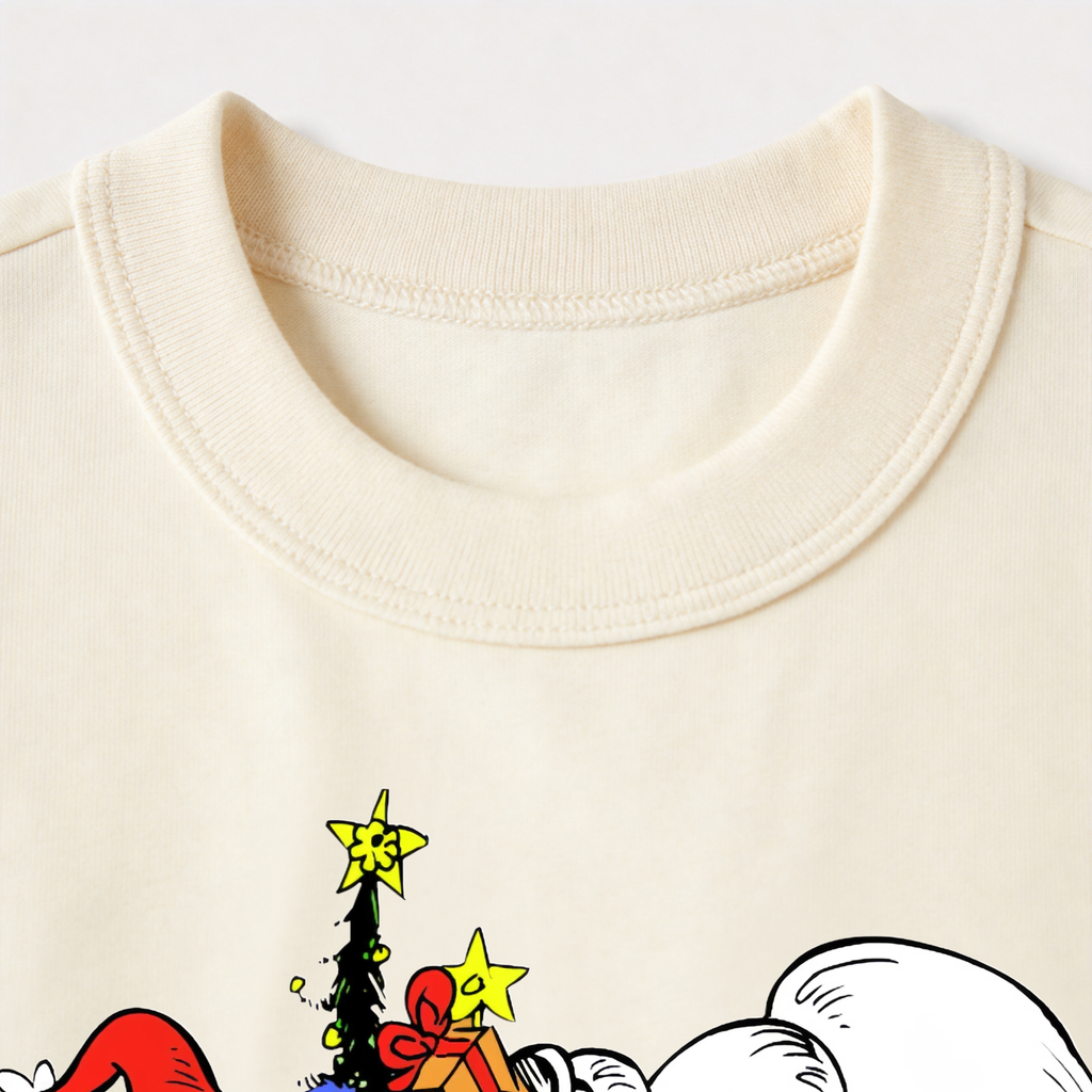 Grinch Family Christmas Pajamas | Cream Matching Holiday Sleepwear Set