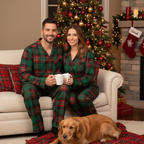 Family Green Plaid Pajamas Set