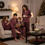 Elegant Satin Blue Pajama Set for the Whole Family