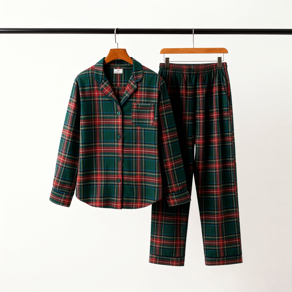 Family Christmas Plaid Button-Front Pajamas Sets